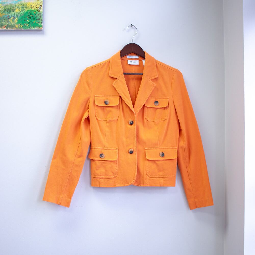 Vintage Liz Claiborne Orange Blazer Size 10
